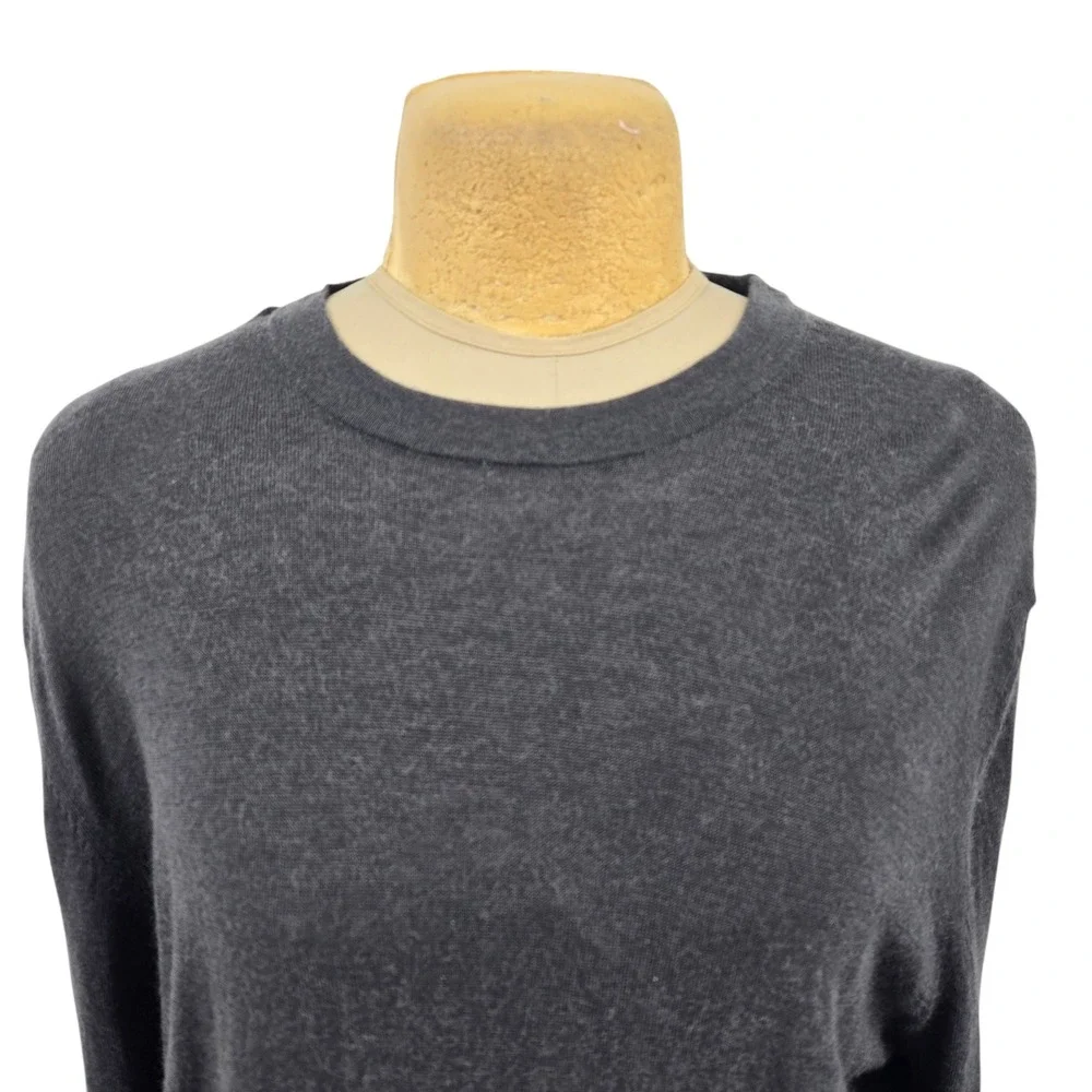 Banana Republic Sweater Mens XXL Charcoal Grey Merino Wool Crewneck Pullover